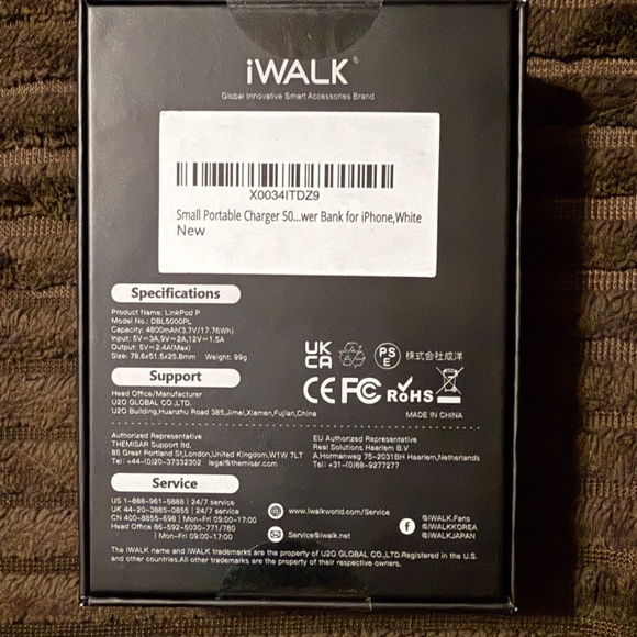 iWALK Portable Charger Power Bank 4800mAh with LED Display White -New - Picture 2 of 4